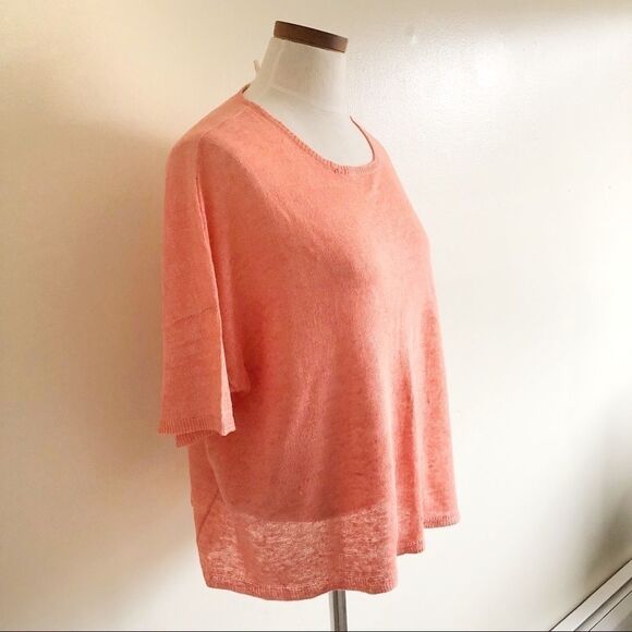 Eileen Fisher Boxy pink 100% Linen sweater NWT - Picture 3 of 7